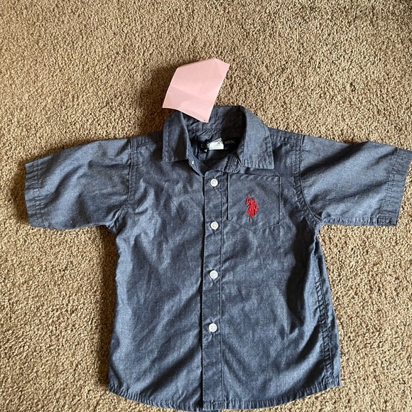 Toddler USPA Kids/baby short sleeve dress Shirt with polo Logo 24 months nwot - Picture 1 of 4